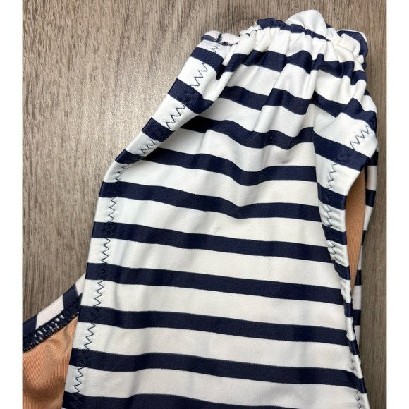 J. Crew Sleek Ruched One-Shoulder One-Piece Stripes Navy/White Size 6 Nautical - Picture 9 of 9